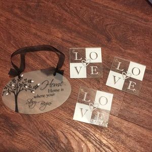 Coasters set of 3 and a Hanging sign